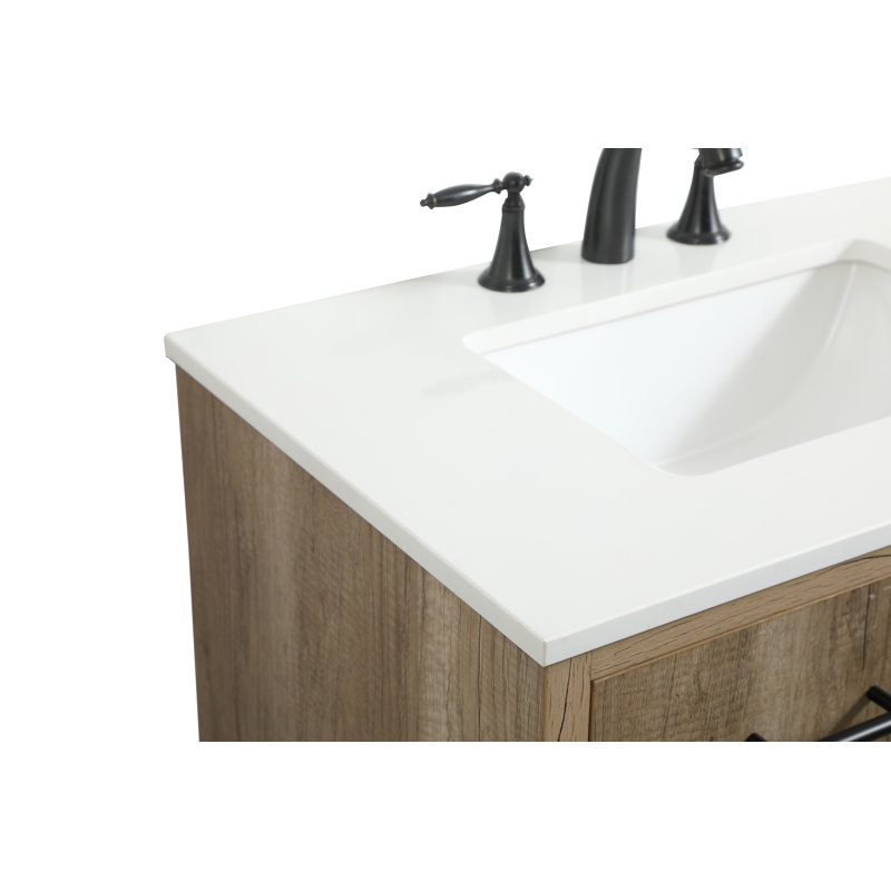 Ensemble de meuble-lavabo simple 30 po Cyrus, Chêne naturel