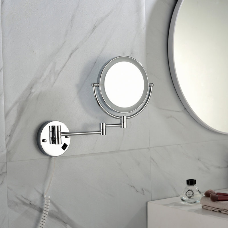 Miroir de coiffeuse mural à DEL avec rotation à 360 degrés
