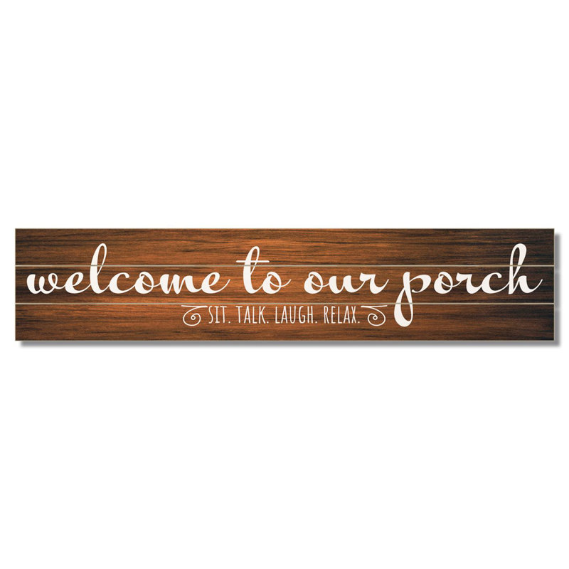 Panneau décoratif en bois Welcome To Our Porch