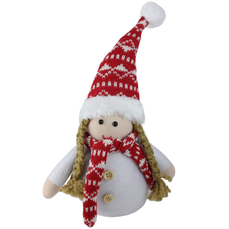 Décoration de table gnome de Noël brune 8,5 po