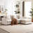 L-shaped Sleeper With In Beige - 2.2 Inch Combination Modular , 3 Cushions, Pillows, Plastic Leg, Comfortable Upholstered Bedroom Furniture Modular, Leg For Garage-1922459398