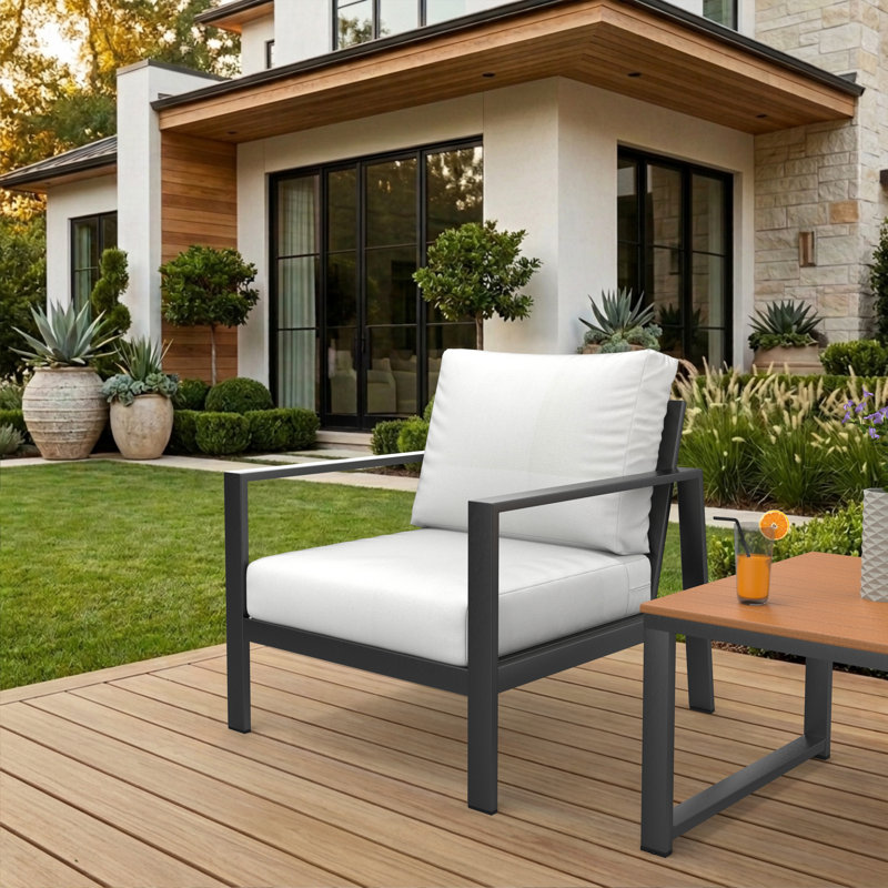 Amala Sunbrella® Outdoor Deep Seating Cushion, 25" W x 25.5" D, Sunbrella® Canvas White