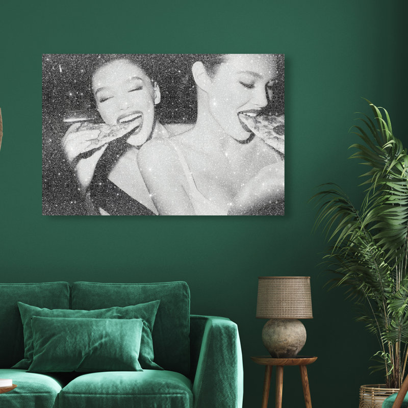 Midnight Mozzarella Canvas Food & Beverages Print by Oliver Gal, Black Frame, 15 x 10, 30"H x 45"W, Gallery Wrapped