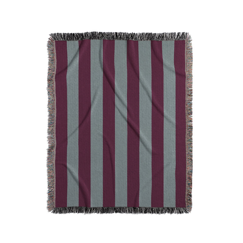 Jeté en mélange de coton Lynch, Prune estompée / bleu grisâtre, L 80 po x l 60 po