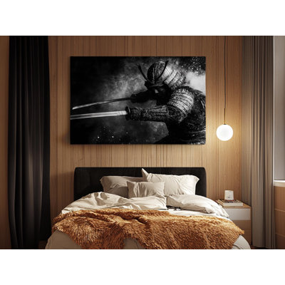 Black and White Photo of a Samurai on High-Quality Canvas Print - Handcrafted Wall Decor - Stylish Art - Gift - Wall Decor
