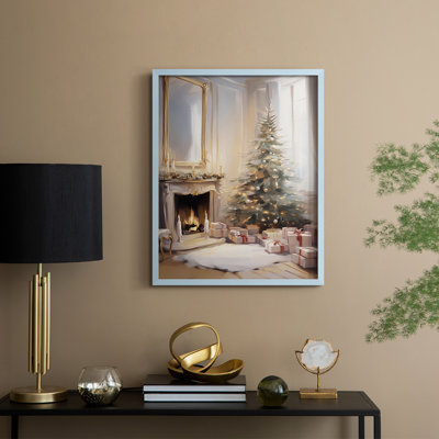Art des Fêtes de Noël - série 2 - Lxxxi, reproduction encadrée - bois massif