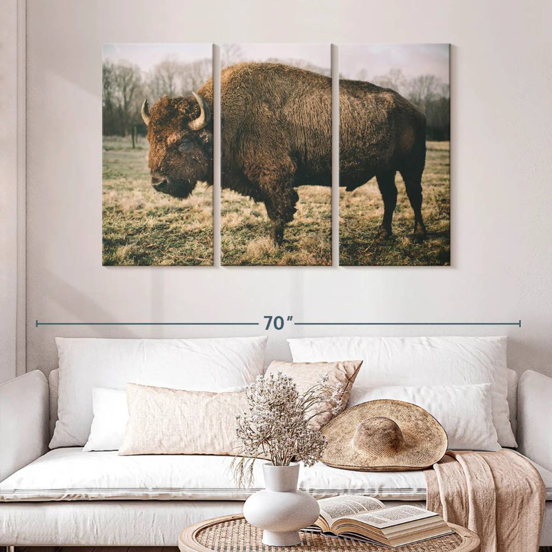 Brampt Solitary Bison IV, 32" H x 50" W