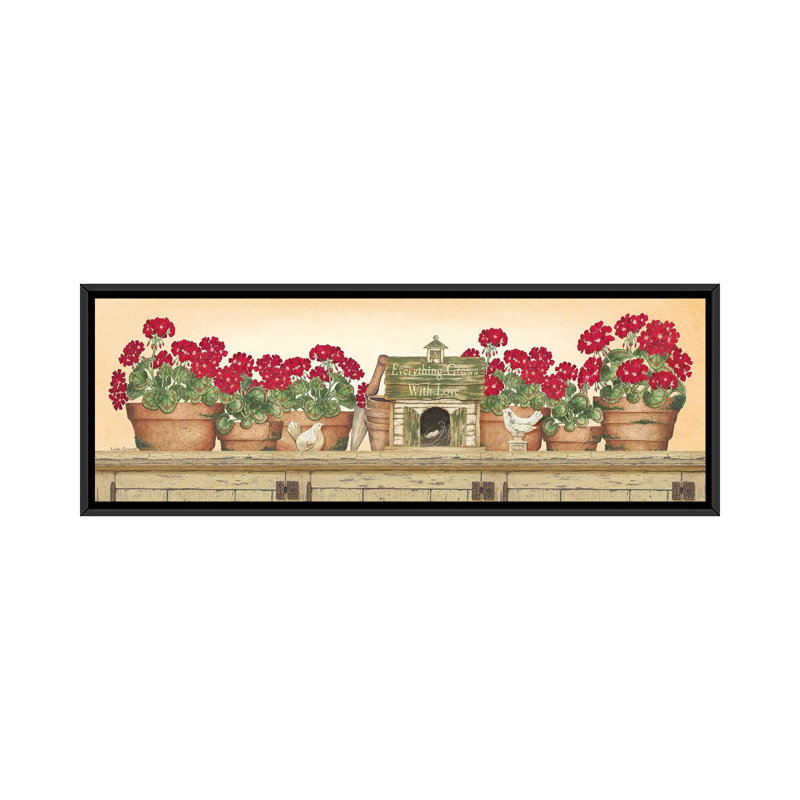 «Everything Grows with Love» par Linda Spivey - peinture sur toile, H 20 po x l 60 po x P 1,5 po, Toile avec cadre noir