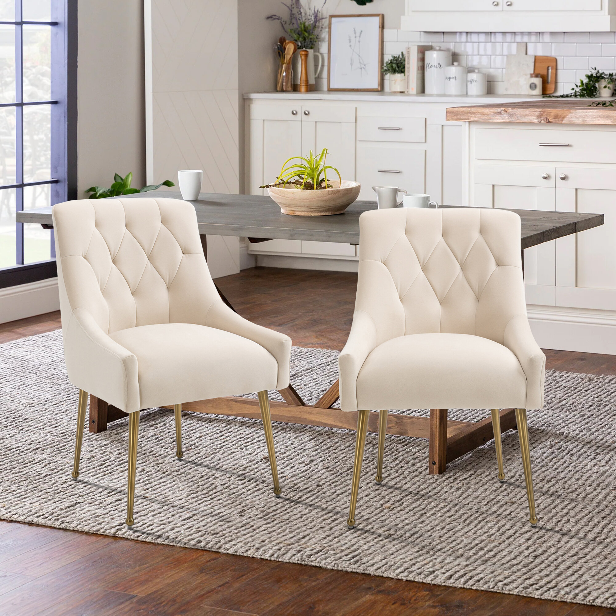 Chair Side Velvet Solid Arlo Wayfair Back & Sandstrom | Willa Reviews Tufted Interiors