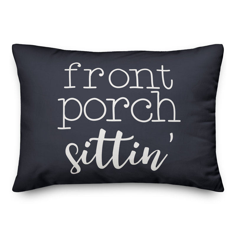 Outdoor Reversible Throw Pillow, 14"H x 20"W, Navy