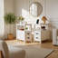 Table d'appoint moderne avec station de recharge et deux tiroirs, idÃ©ale pour le rangement Ã  la chambre Ã  coucher ou au salon-817648136
