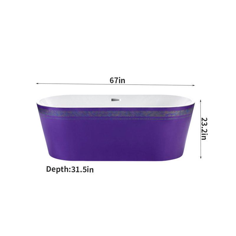 Modern Creative Acrylic Bathtub, Purple