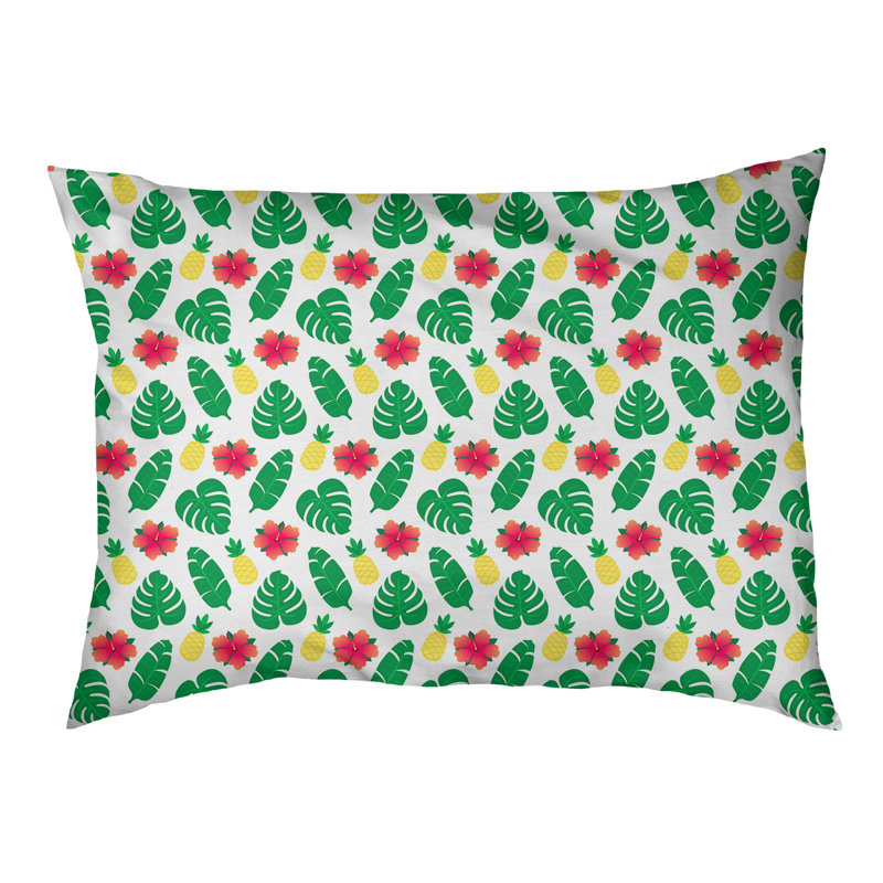 Coussin d'extérieur pour chien Campion, Moyen (L 29,5 po x P19,5 po x H 9,5 po), Blanc / Vert / Jaune