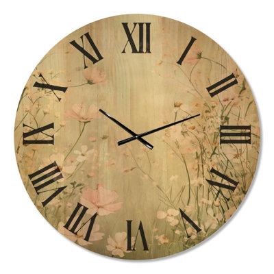 Horloge murale florale silencieuse