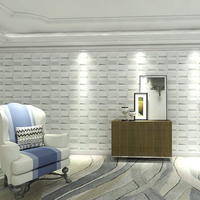19.7'' x 19.7'' 3D Wall Panels,PVC Wall Paneling for Interior Wall Decoration,32 Sq.ft./Case