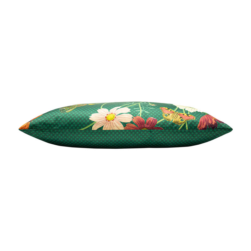 Floral Rectangular Throw Cushion, Polyester/Polyfill
