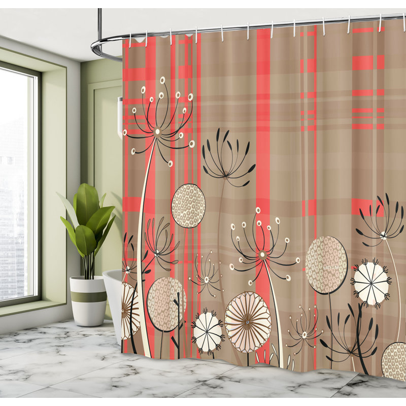 Shower Curtain with Hooks Included, 70"H x 69"W