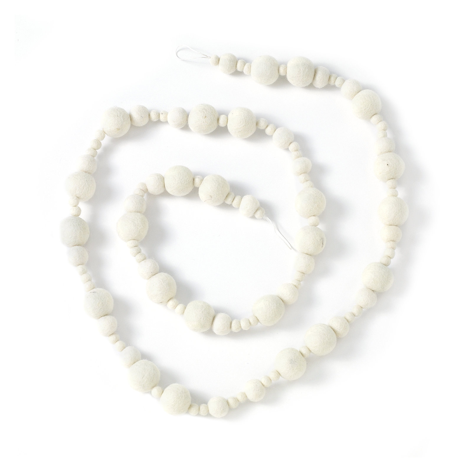 0.5' White Pom Pom Novelty Garland