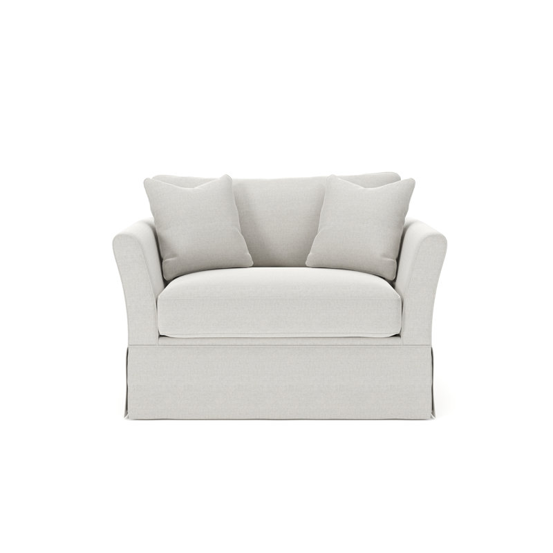 Chaise et demi rembourrée Shelby, Ivoire Drusky ivoire Sustain®