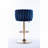 Chrome Footrest and Base Swivel Height Adjustable Mechanical Lifting Velvet + Golden Leg Simple Bar Stool-745230690