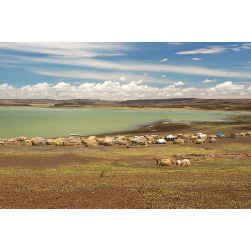 Viiew Of Turkana Village, Kenya, 30cm H x 46cm W
