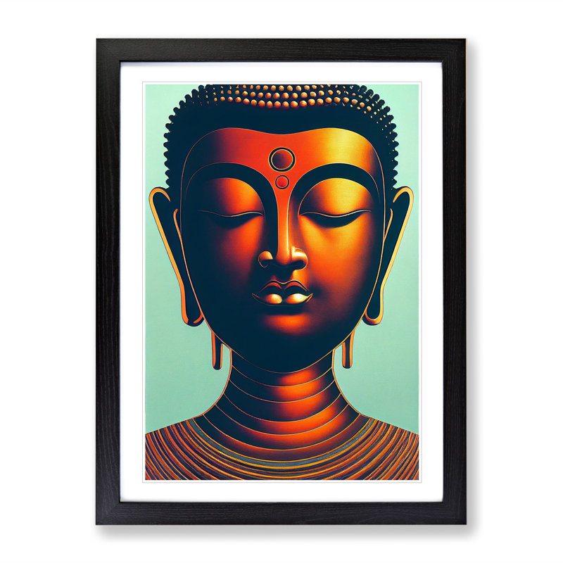 Enigmatic Buddha - Single Picture Frame Print, Black, 34cm H x 25cm W