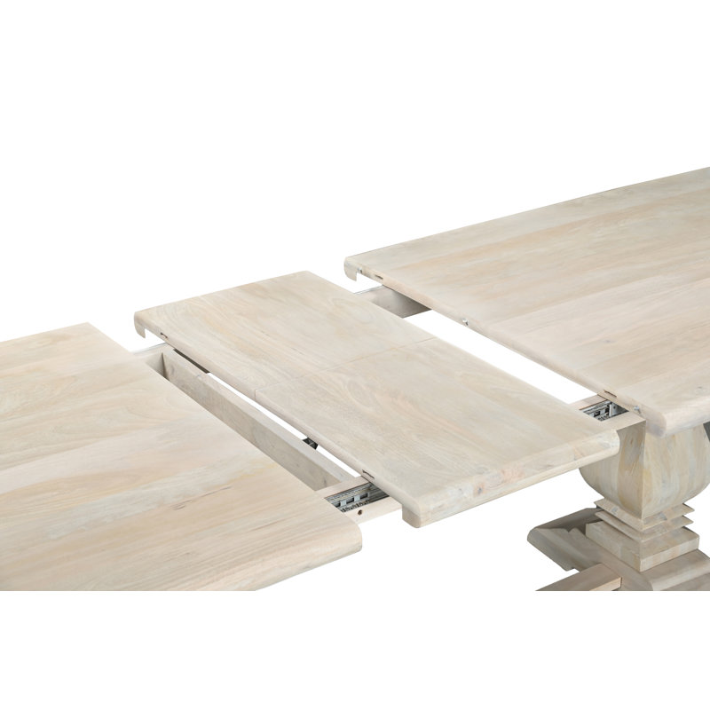 Table de salle à manger extensible Benedict - Blanc délavé