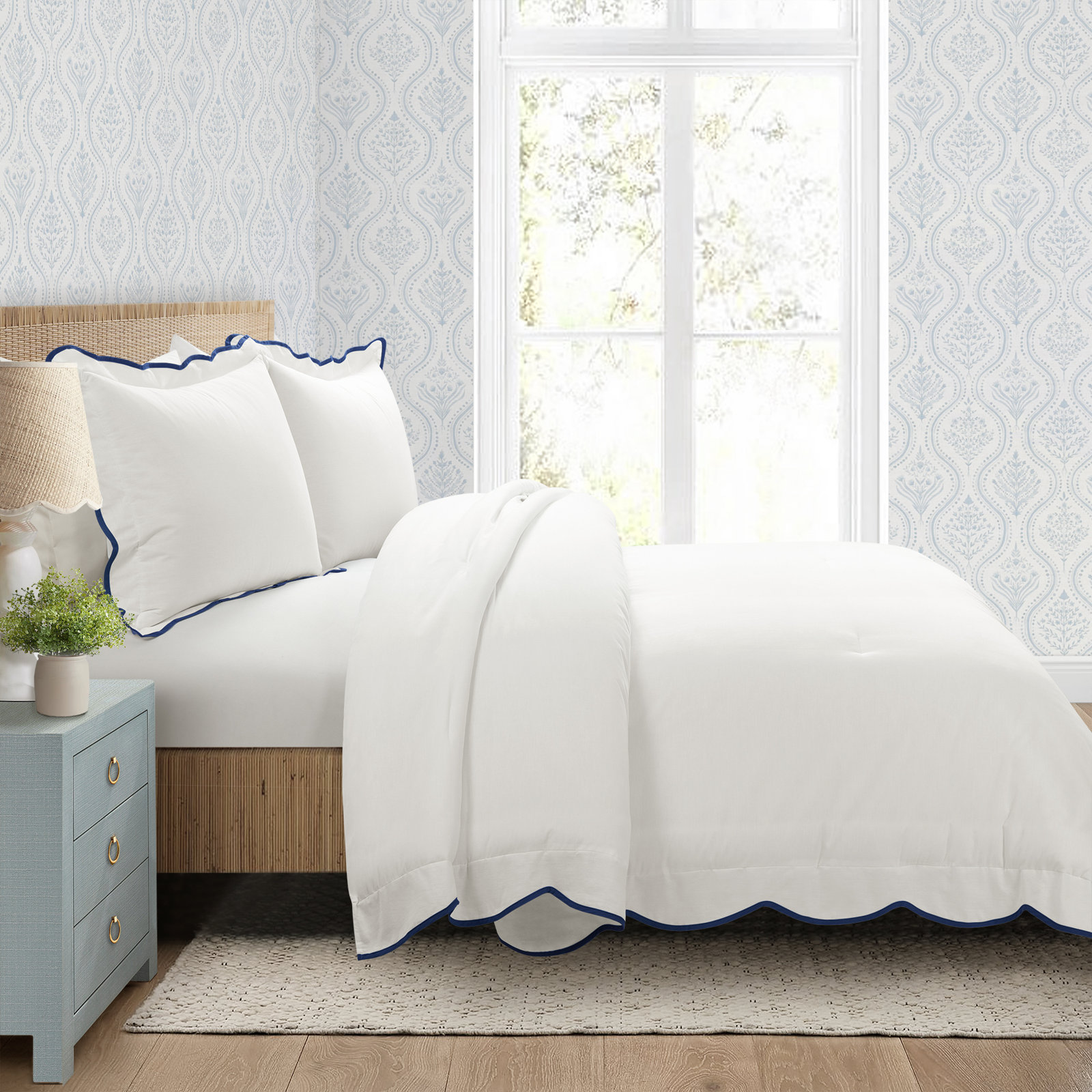 Nolita Comforter Set, California King Comforter, Navy