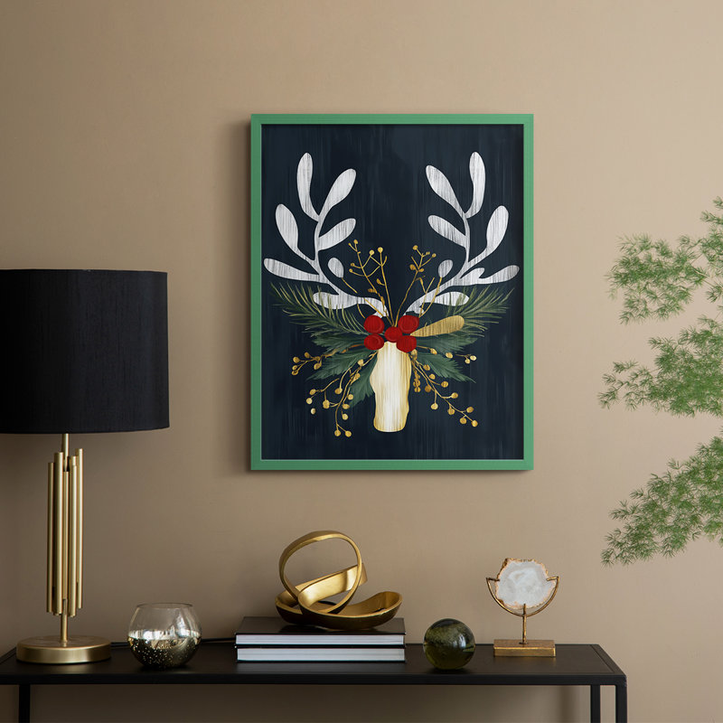 Reproduction encadrée - bois massif, H 11 po x l 9 po, Vert