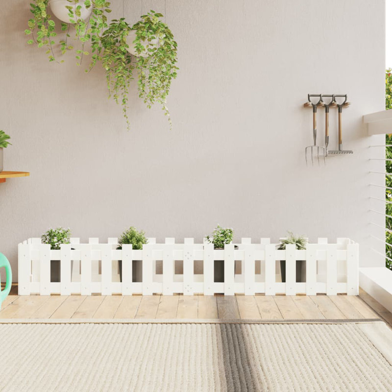 Washtenaw Wood Raised Garden Bed, White, 27.5" H x 78.7" W x 19.7" D