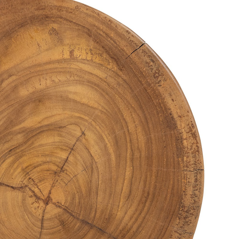 Jovie Outdoor Round Teak Side Table, Natural