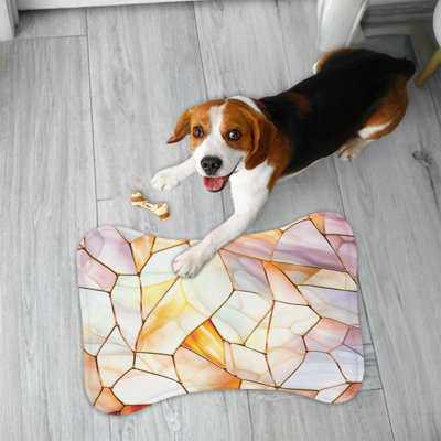 Stained Glass Abstracts - 1 Piece Bone Shape Feeding Mat