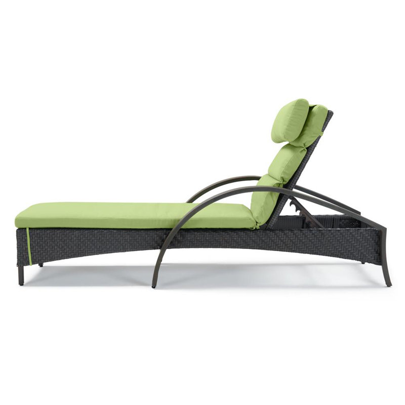 Barcelo Reclining Chaise Lounge with Cushion, Canvas Ginkgo Sunbrella® Canvas