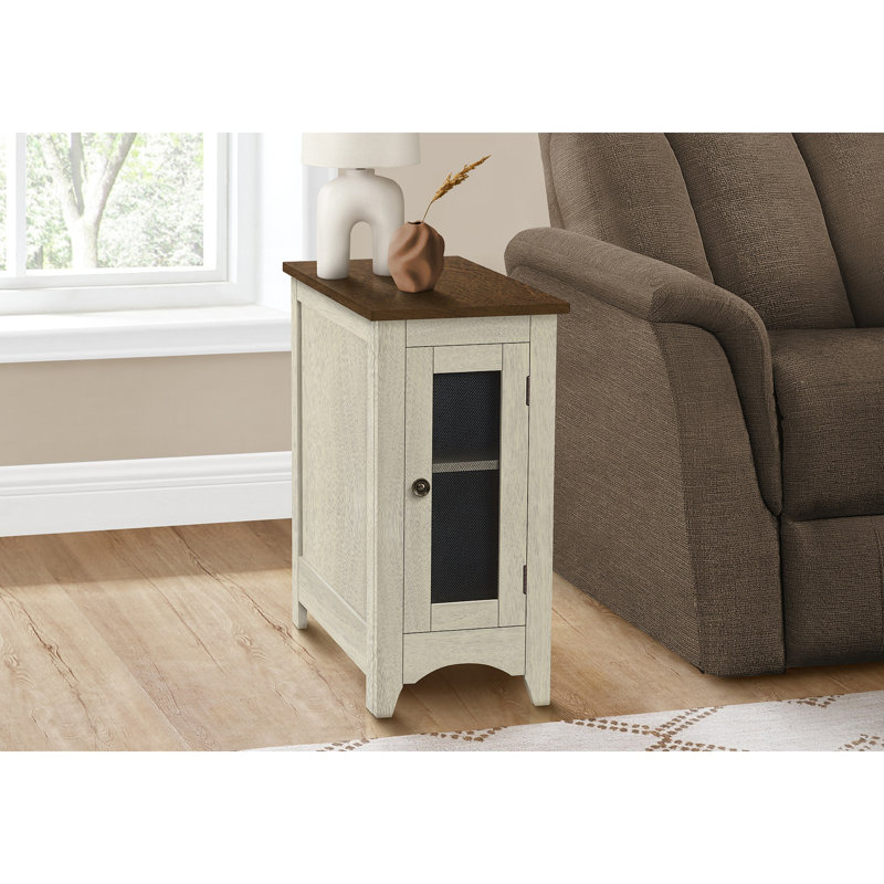 Table d'appoint, table de bout, table d'appoint, étroite, table de chevet, chambre à coucher, rangement, transitionnel - bois manufacturé / bois manufacturé - quatre pieds
