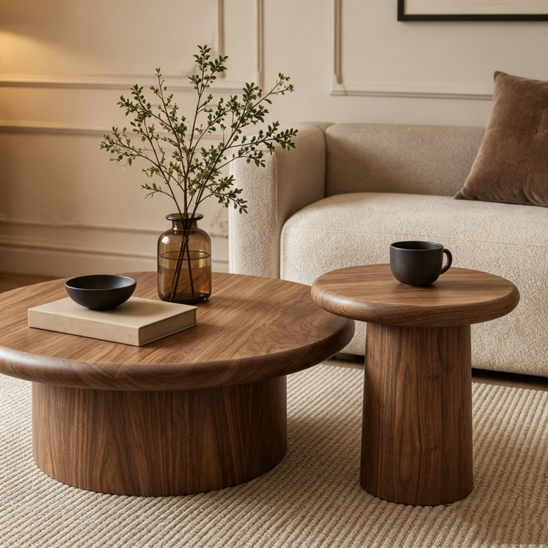 Ensemble de tables basses 2 pièces Modern, Noyer