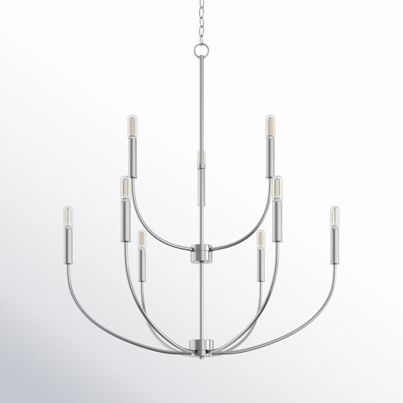 Kendrey 9-Light Chandelier, Nickel brossé