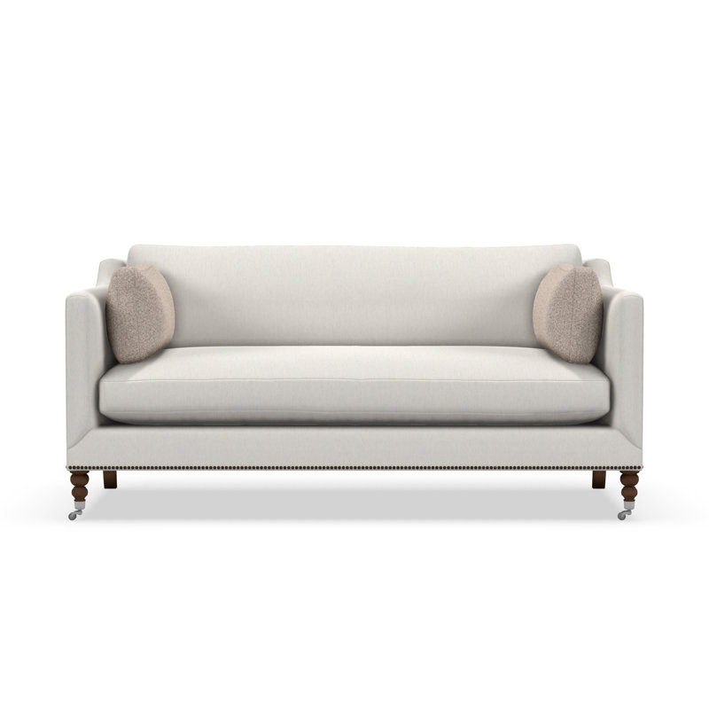 Madeline Sofa, Bone White Linen Blend, Latte, 34"H x 90"W x 40"D