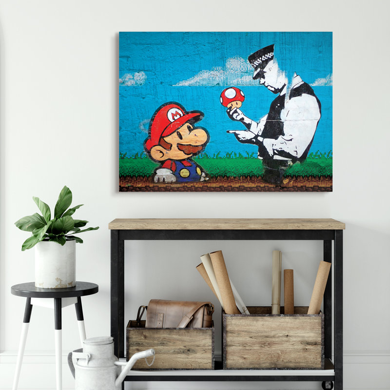 Mario Cop - No Frame Print on Canvas, 60cm H x 80cm W x 2cm D