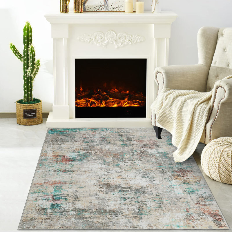 Rectangle Abstract Area Rug, Green 1, Rectangle 160 x 230 cm