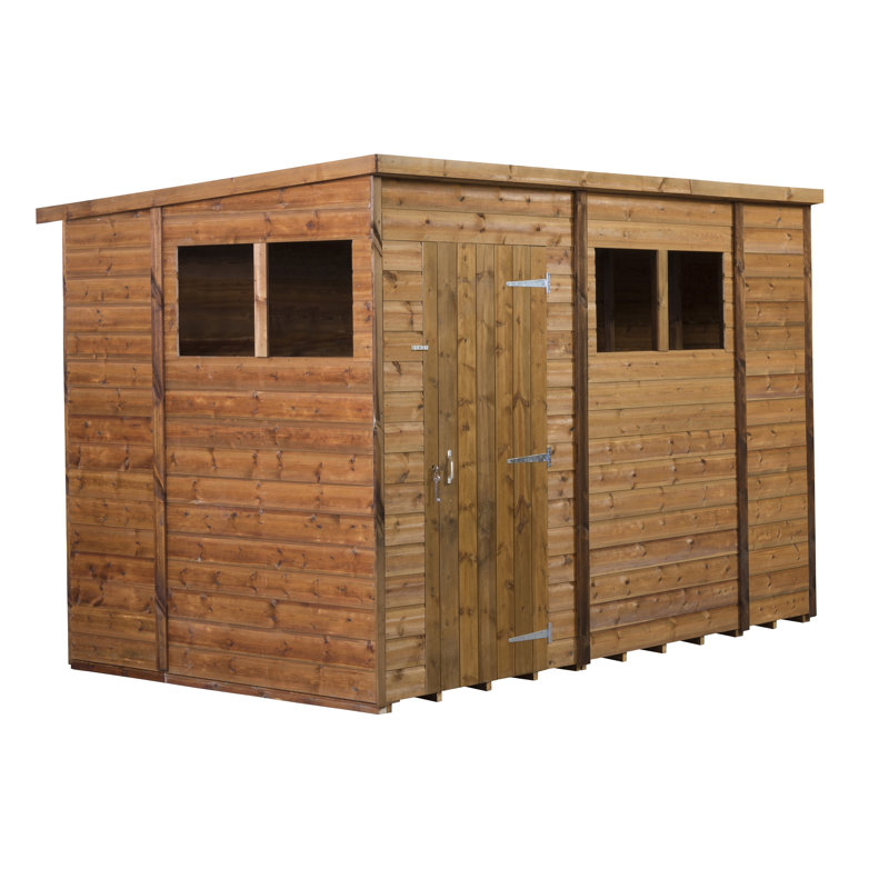 Modular Pent Garden Shed  10X6 With Windows, 206cm H x 243cm W x 180cm D