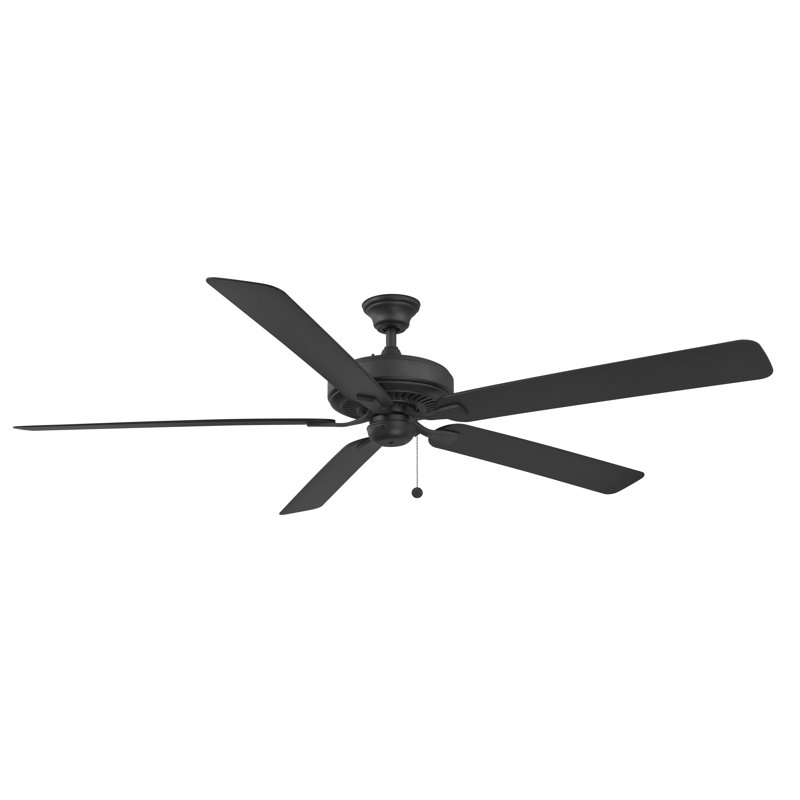 Edgewood 72 inch Indoor/Outdoor Ceiling Fan with Pull Chai - Black with Black blades, Black with Black Blades