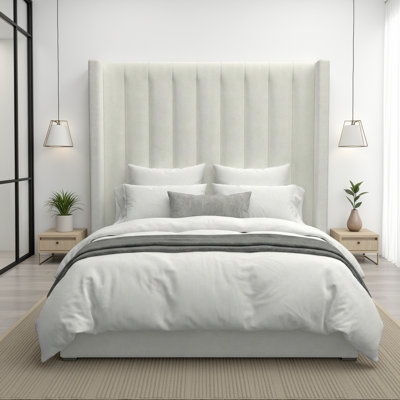 Decoste Upholstered Wingback Platform Bed