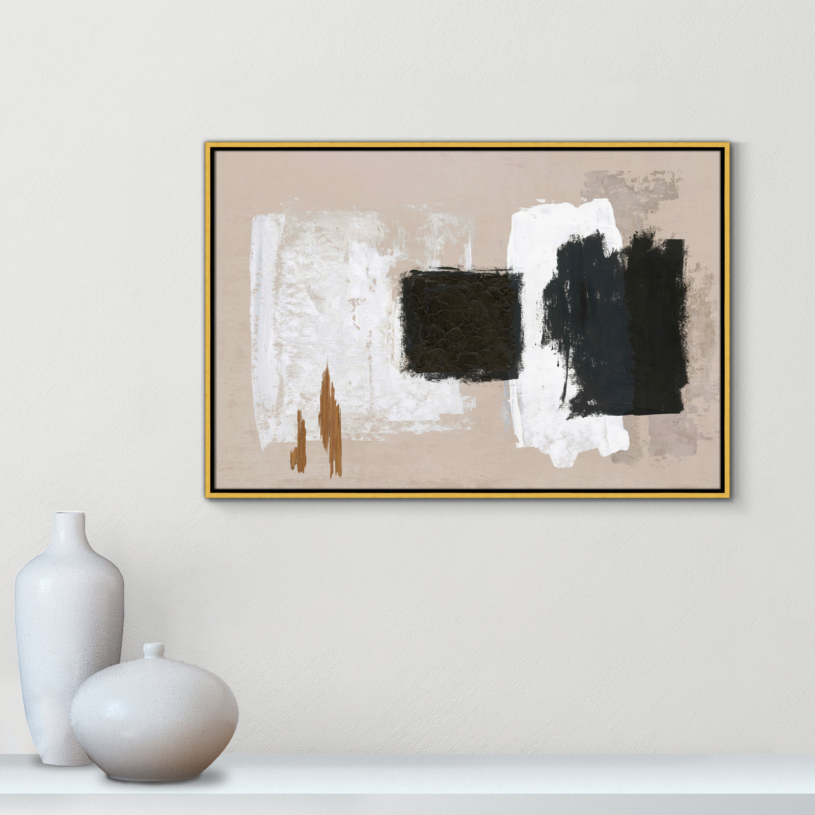 Imone "Golden Slate" Painting, 25.5" H x 37.5" W, Gold