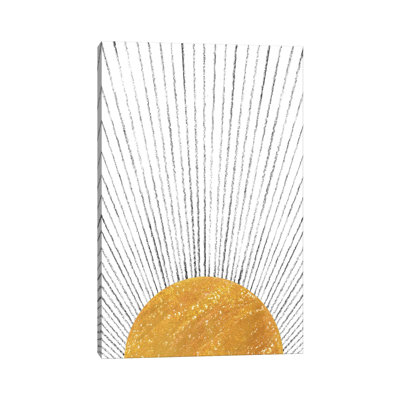 Abstract Mustard Sun by Whales Way - Painting on Canvas