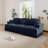 Mid Century Upholstered Loveseat,Three Seater Sofa Couch With Flared Arms And Removable Ruffles Pleats Skirts-267130205