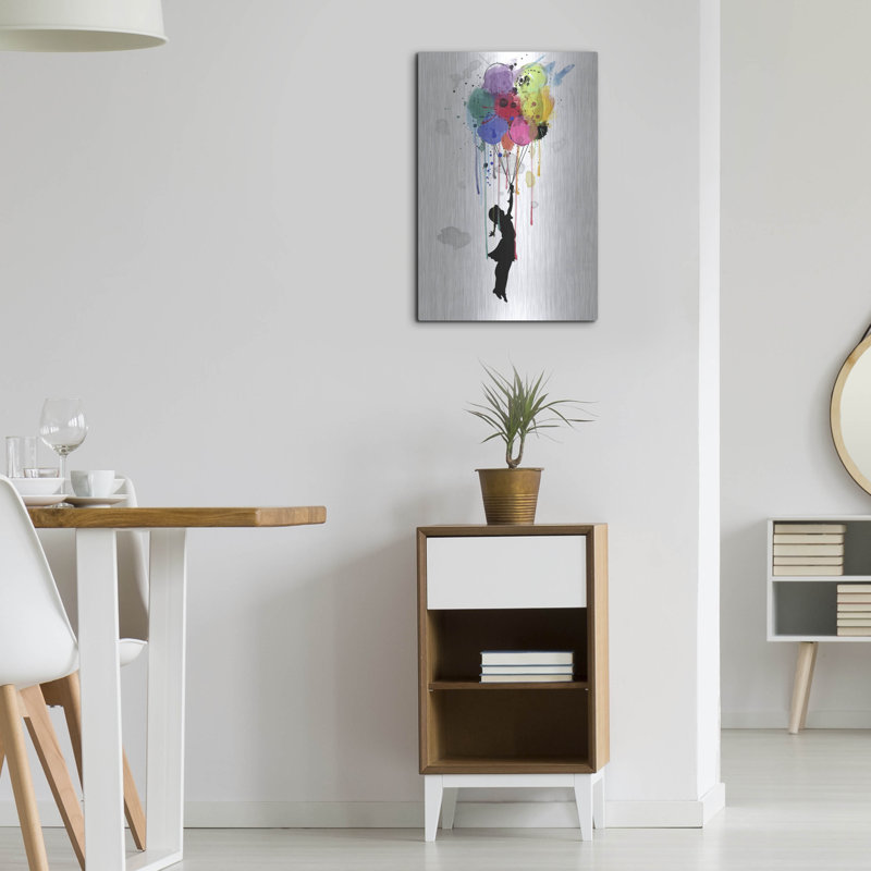 Art mural en métal Winston Porter «Drips Balloon» par Mark Ashkenazi, H 24 po x l 16 po