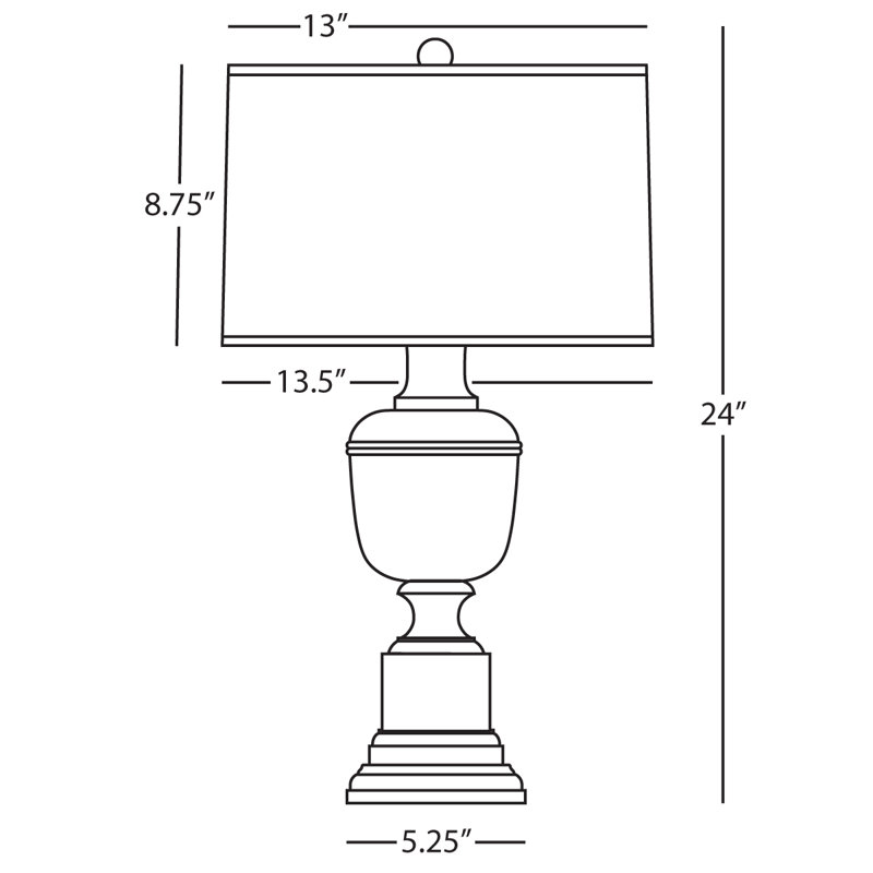 Annika Metal Table Lamp, Chocolate, 24'' H x 13.5" W x 13.5" D, Chocolate