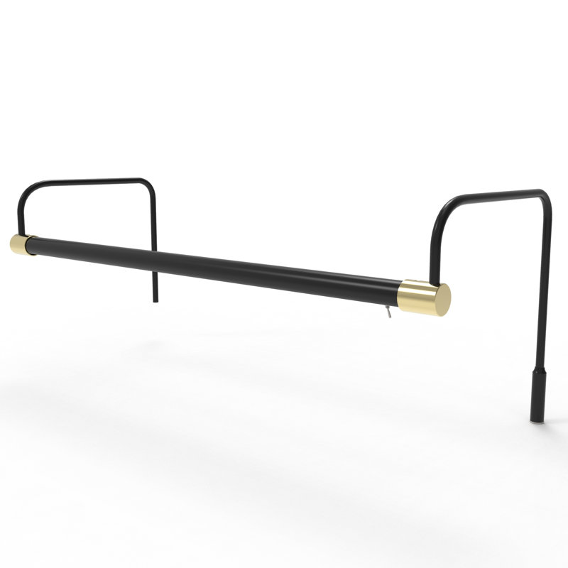 Dimmable LED Frame Mount Picture Light,  9" H x 21" W x 9" D, Black/Brass