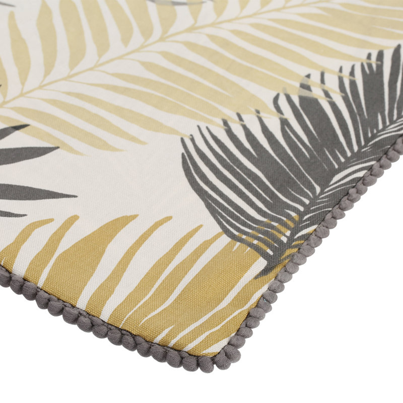 Tropical Floral Square Throw Pillow Cover, Ochre