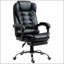 Fauteuil de direction ergonomique à haut dossier, fauteuil d'ordinateur en cuir PU avec repose-pieds rétractable, soutien lombaire, appui-tête rembourré et accoudoir-459837799